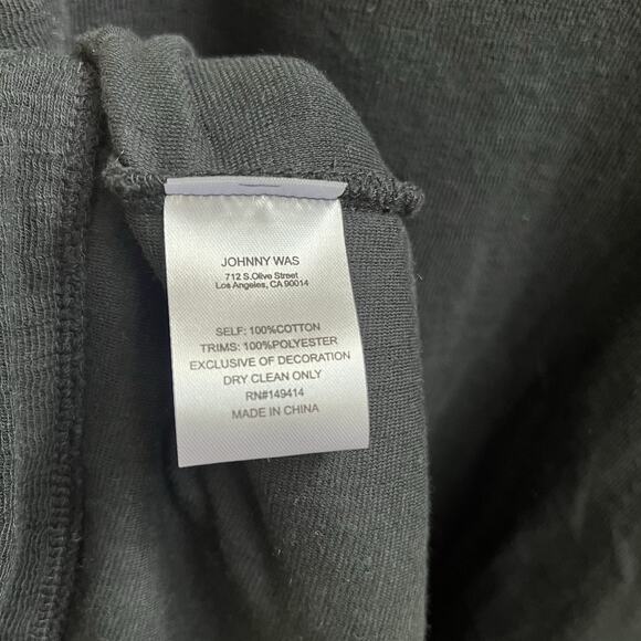 Johnny Was NWT Biya Short Kimono Open Black Beaded Sequin Boho Sz S Oversized - Picture 8 of 8